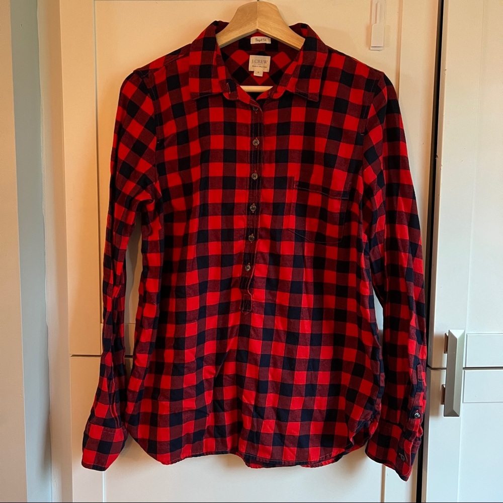 J. Crew Perfect Fit Flannel Buffalo Plaid Size M